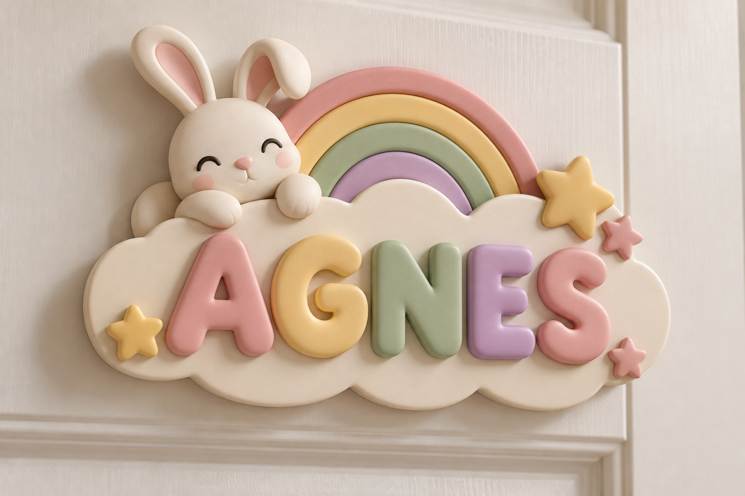 Poster frame mockup close up in minimal kids room featuring wooden furniture, soft toys- 3D rendering